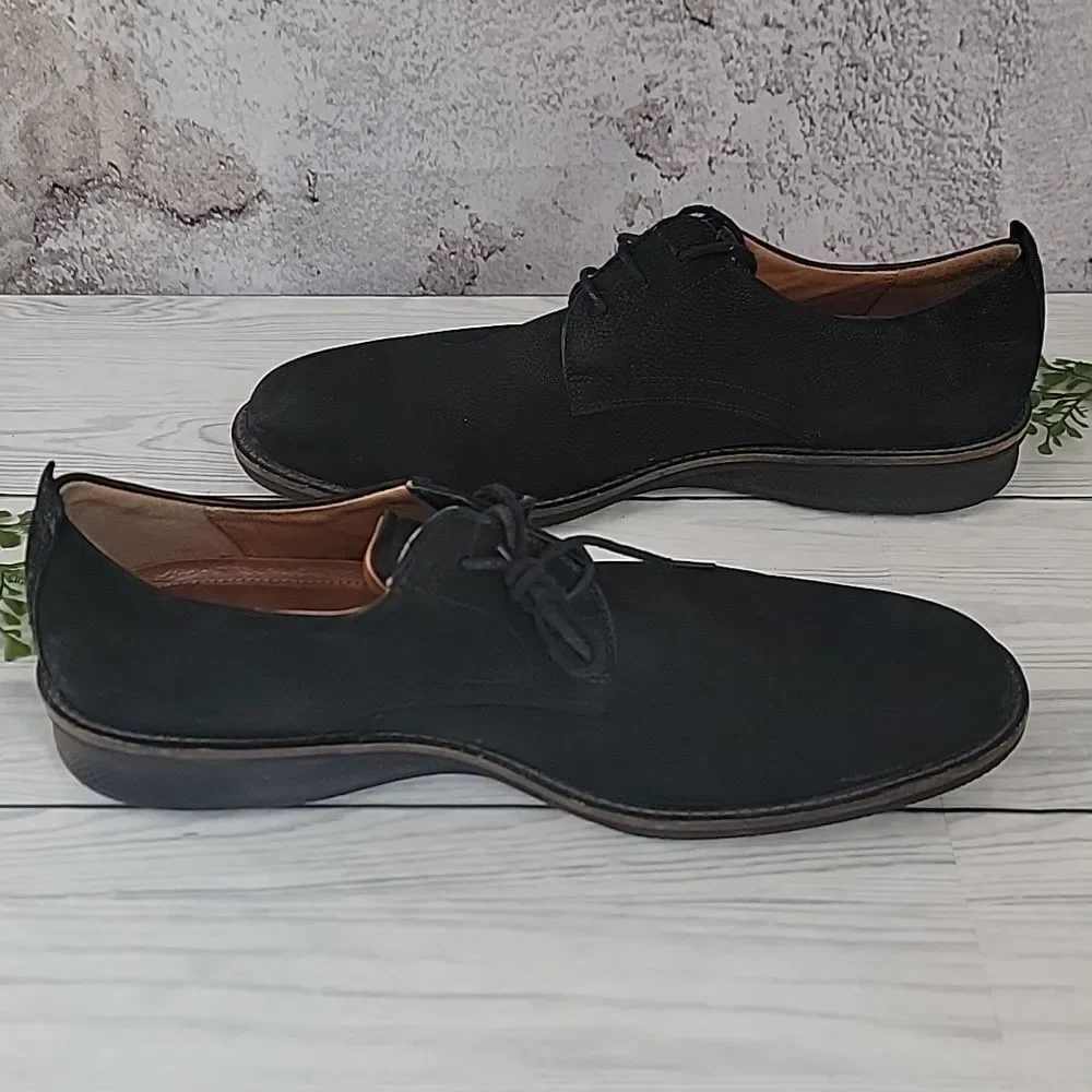 Ecco Black Nubuck Leather Oxford Lace-up Casual Shoes Mens Size 11.5 ( 45 )